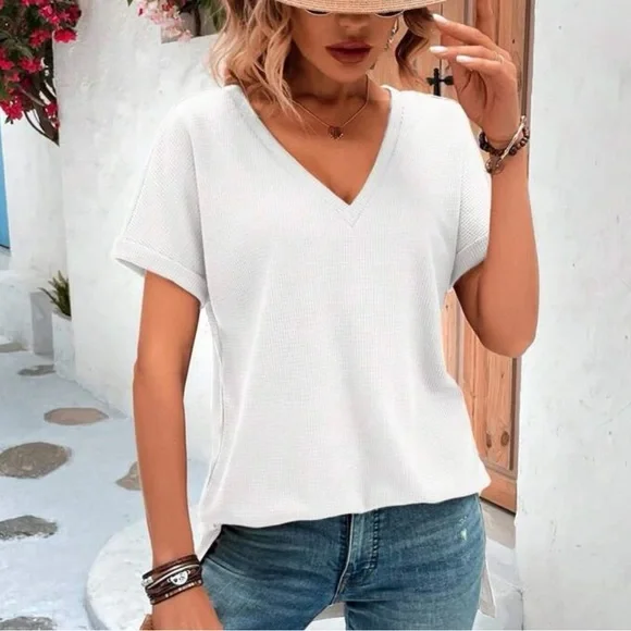 Cozy V neck Dolman Sleeve oversized Top - Picture 5 of 7